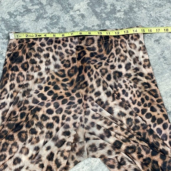 New Good American Sheer Mesh Wide Leg Pants Leopard Cover Up Club Sz M - Picture 9 of 14